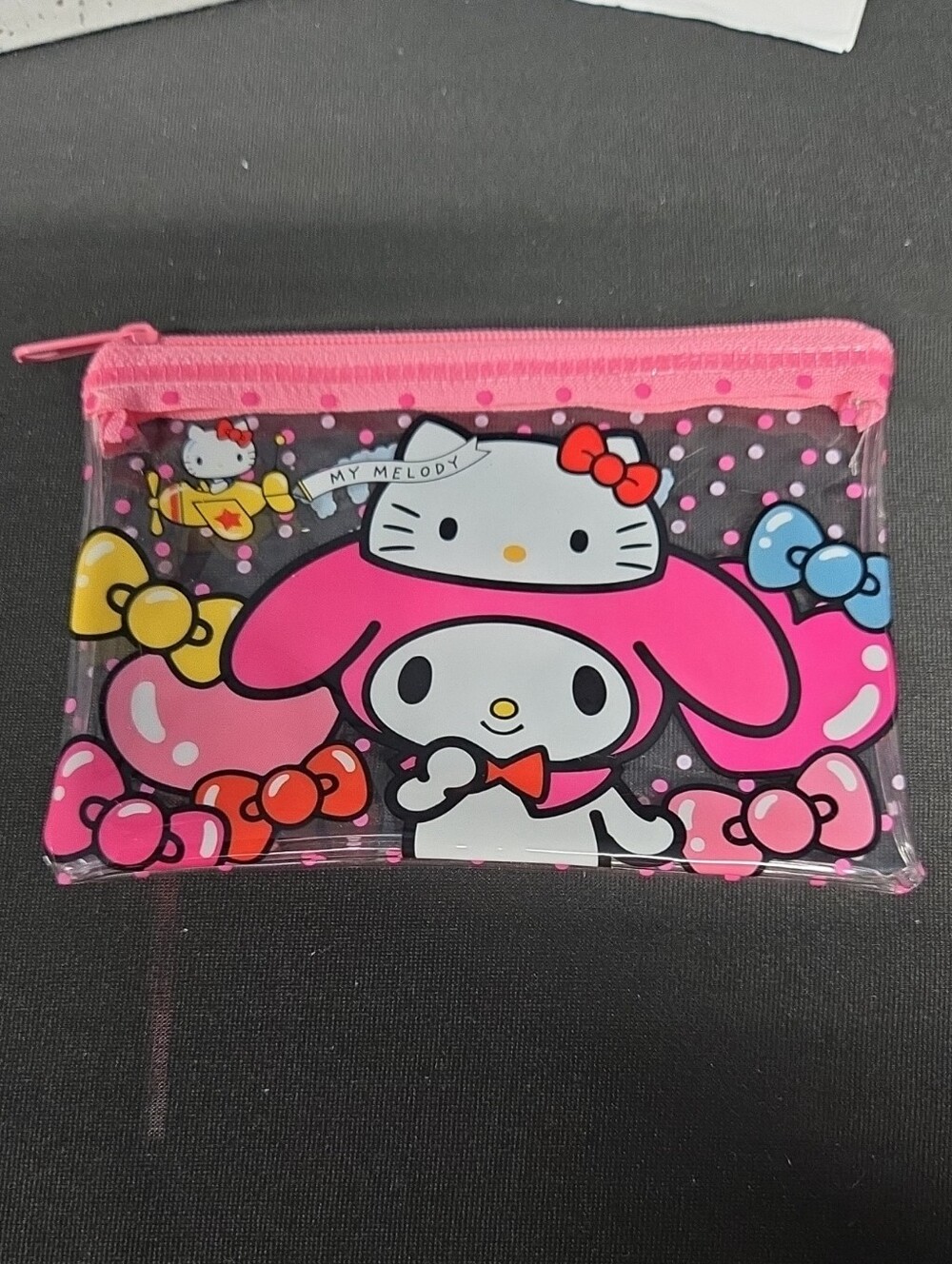 Sanrio 2023 My Melody Clear Zip Pouch EUC 5"X3.25"